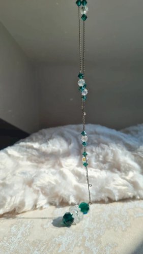 collier vintage  perles en verre strass
