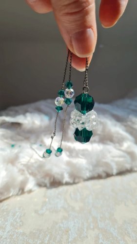 collier vintage  perles en verre strass
