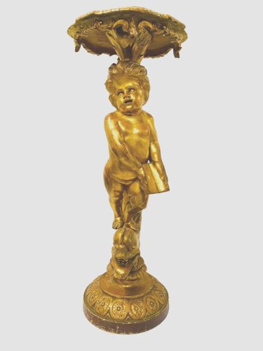 Colonne de présentation en bois sculpté doré XIX siècle