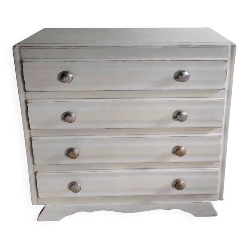 Commode Art Déco blanche patinée