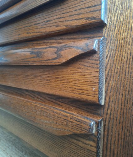 Commode Brutaliste Vintage, Meuble Ancien Bois Massif