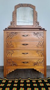 Art Deco dresser, vintage antique furniture