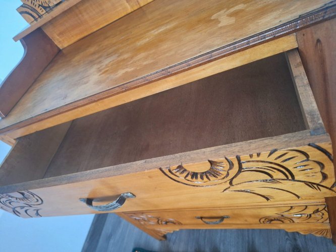 Commode coiffeuse art déco, meuble ancien vintage