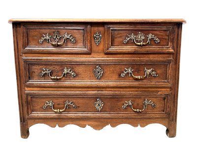 Louis XIV style chest of drawers in solid oak 18th century