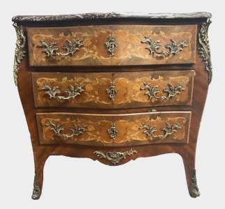 Louis XV style commode marquetry all sides 20th century