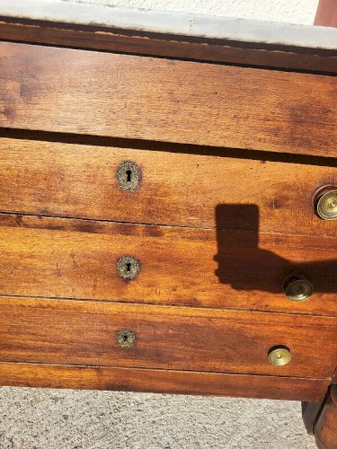 COMMODE EMPIRE 4 TIROIRS EN NOYER DU XIX ème SIECLE