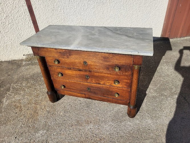 COMMODE EMPIRE 4 TIROIRS EN NOYER DU XIX ème SIECLE