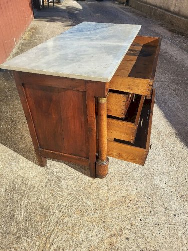 COMMODE EMPIRE 4 TIROIRS EN NOYER DU XIX ème SIECLE
