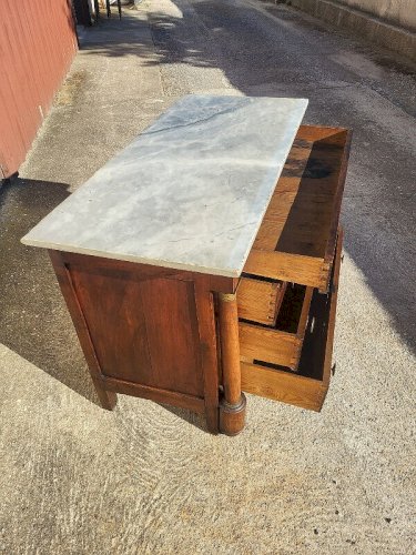 COMMODE EMPIRE 4 TIROIRS EN NOYER DU XIX ème SIECLE