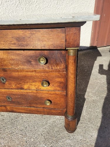COMMODE EMPIRE 4 TIROIRS EN NOYER DU XIX ème SIECLE