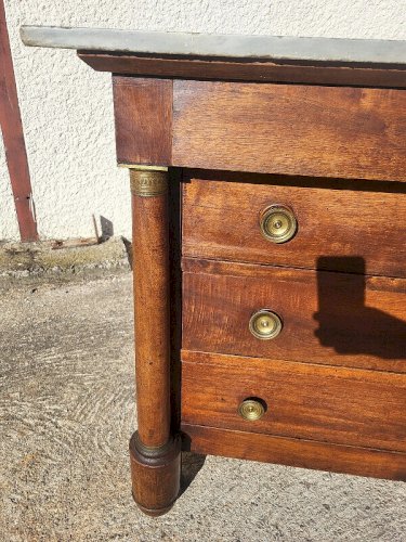 COMMODE EMPIRE 4 TIROIRS EN NOYER DU XIX ème SIECLE