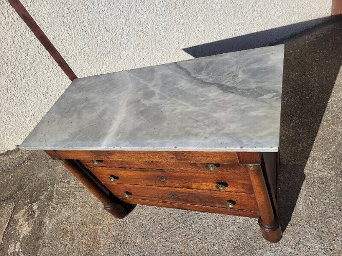 COMMODE EMPIRE 4 TIROIRS EN NOYER DU XIX ème SIECLE