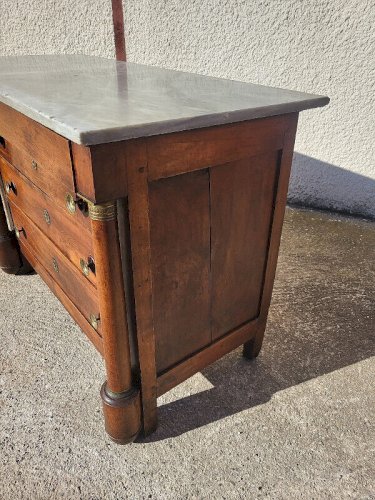 COMMODE EMPIRE 4 TIROIRS EN NOYER DU XIX ème SIECLE