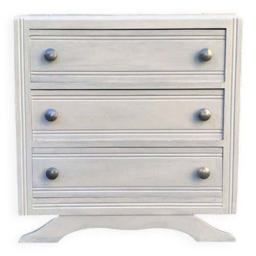 Commode en bois peint en blanc