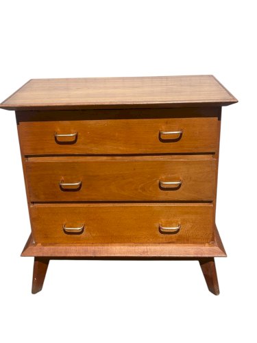 commode en chêne pieds compas 1950