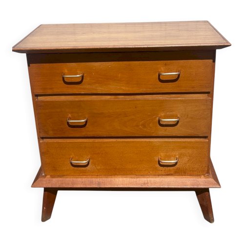 commode en chêne pieds compas 1950