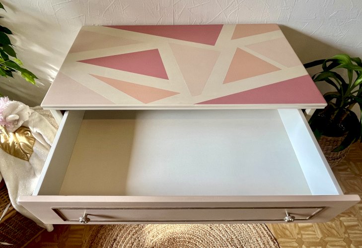 Commode graphique vintage 3 tiroirs