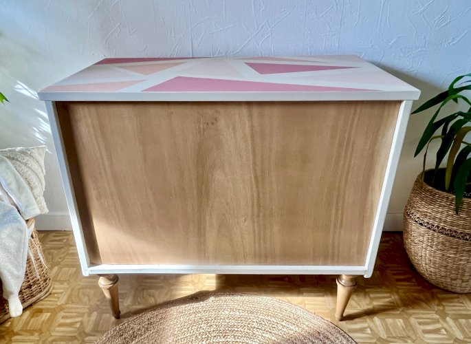Commode graphique vintage 3 tiroirs