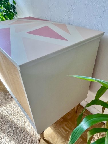 Commode graphique vintage 3 tiroirs