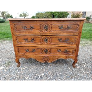 Walnut Commode 19th Century 3 Drawers