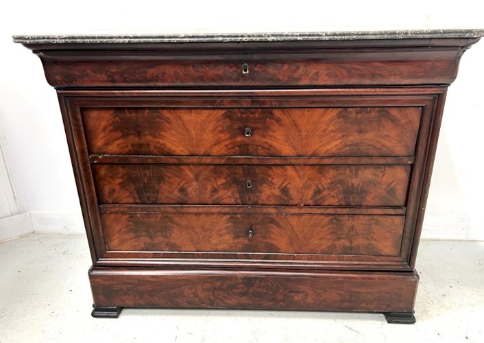 Commode secrétaire Louis Philippe en acajou XIX siècle