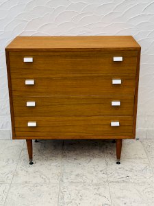 Commode vintage en teck 4 tiroirs années 60 style G-Plan