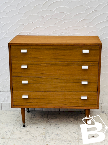 Commode vintage en teck 4 tiroirs années 60 style G-Plan