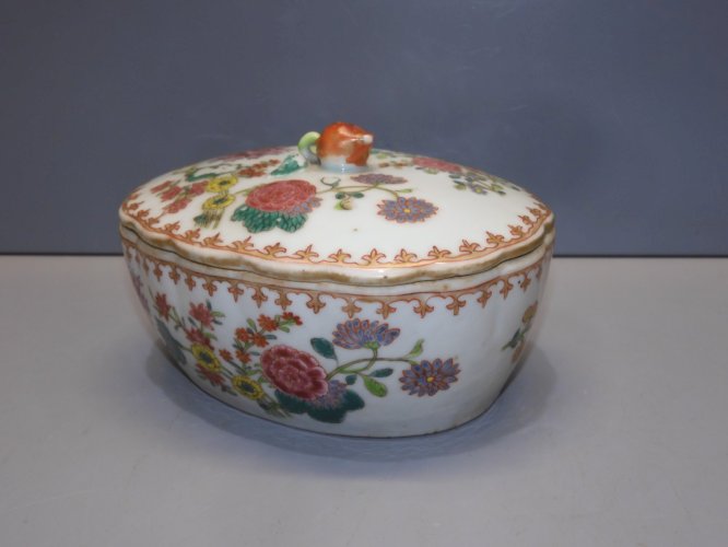 -COMPAGNIE des INDES XVIII/XIXe Boite à BIJOUX BONBONNIERE COLLECTION VITRINE