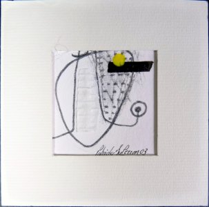 Composition mixte acrylique abstraite signée Patrick Duperron 2003