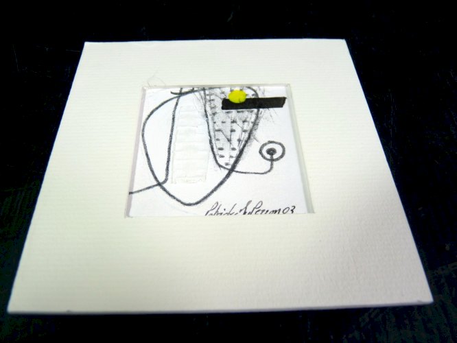 Composition mixte acrylique abstraite signée Patrick Duperron 2003