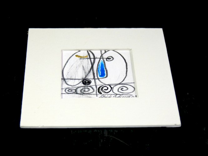 Composition mixte acrylique abstraite signée Patrick Duperron 2003