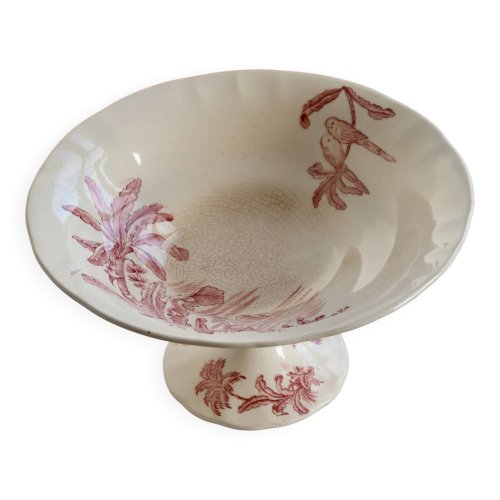 Compotier ancien Longchamp terre de fer rose – Modèle exotique