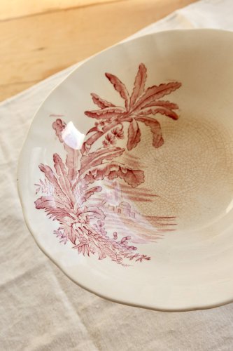 Compotier ancien Longchamp terre de fer rose – Modèle exotique