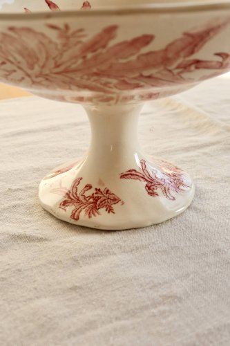 Compotier ancien Longchamp terre de fer rose – Modèle exotique