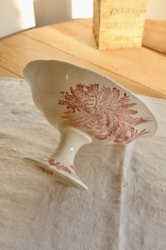 Compotier ancien Longchamp terre de fer rose – Modèle exotique
