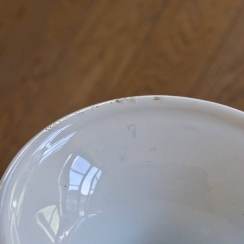 Compotier ancien terre de fer rose fleurs