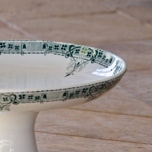 Compotier ancien XIXe terre de fer signé Sarreguemines collection Verdun