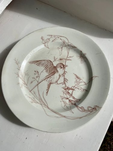 Compotier bas Clairefontaine en terre de fer XIXe