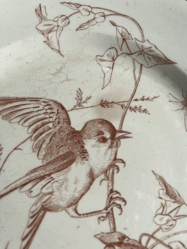 Compotier bas Clairefontaine en terre de fer XIXe