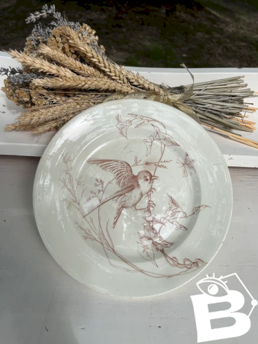 Compotier bas Clairefontaine en terre de fer XIXe