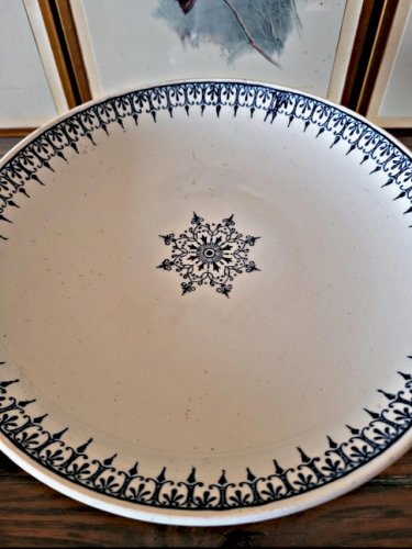 Compotier Saint Amand en terre de fer bleue, service Primax, début 1900