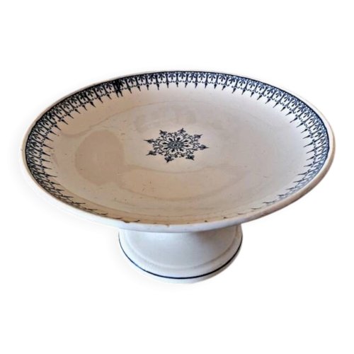 Compotier Saint Amand en terre de fer bleue, service Primax, début 1900