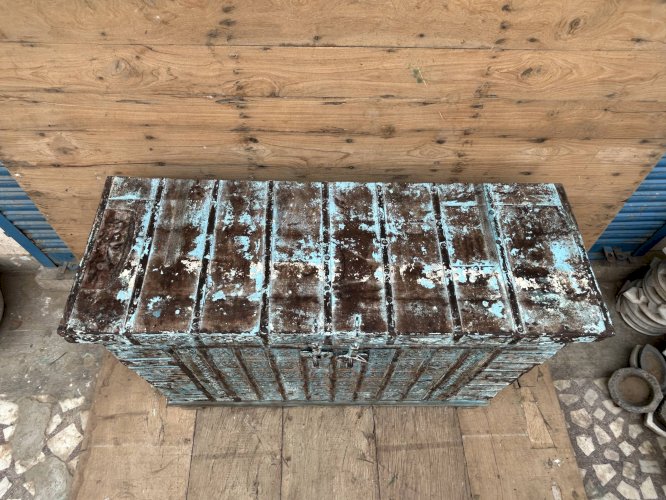 console - coffre de mariage en teck birman