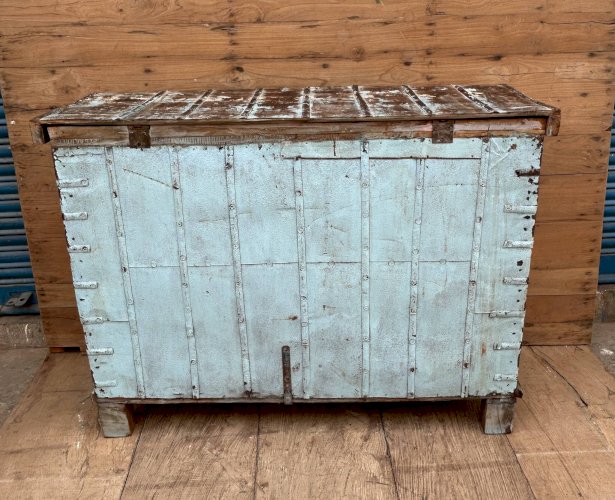 console - coffre de mariage en teck birman