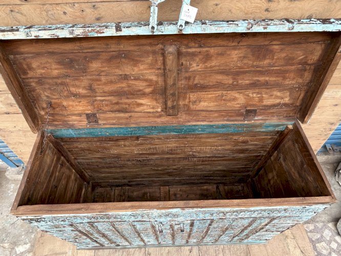 console - coffre de mariage en teck birman