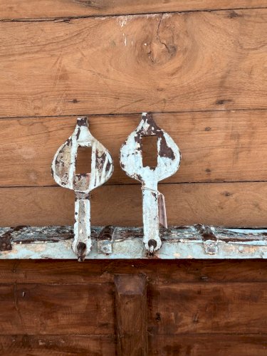 console - coffre de mariage en teck birman