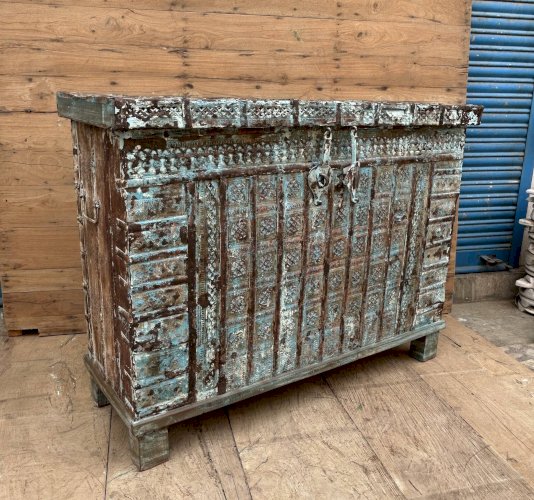 console - coffre de mariage en teck birman