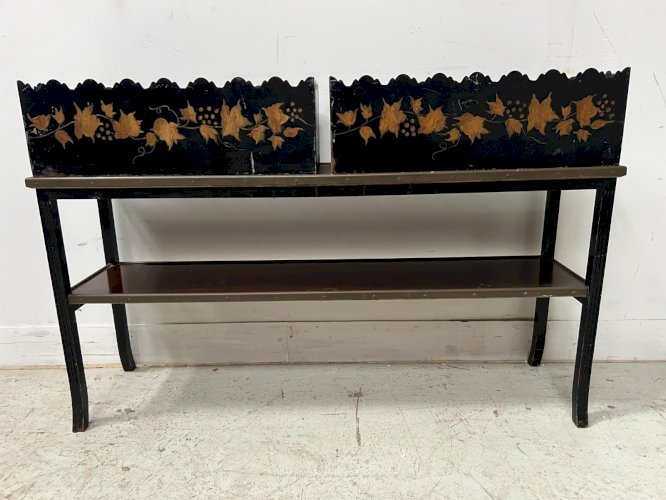 Console et jardinière en bois et tole laquée XX siècle