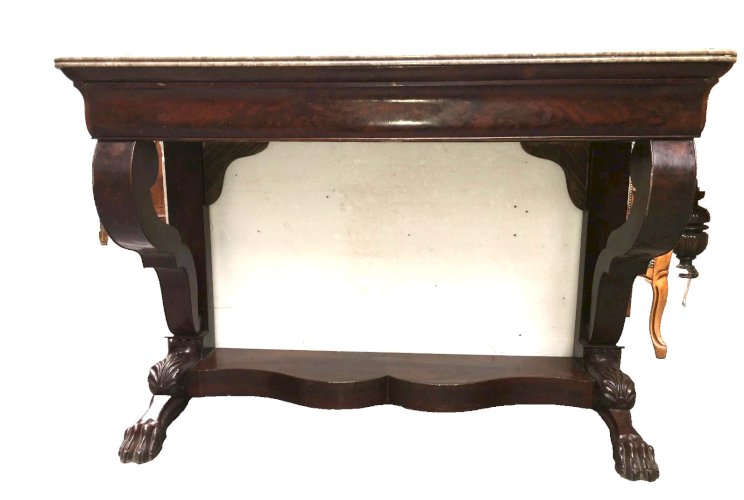 Console Louis Philipe en acajou /Console pied griffe / Desserte/ Miroir / Table