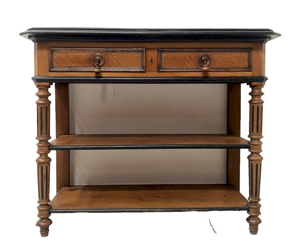 Console Napoléon III en noyer et placage de noyer XIX siècle